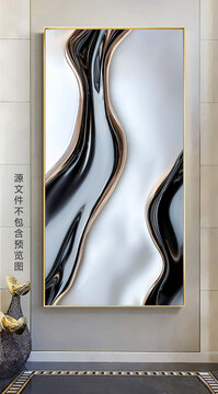 现代抽象大理石纹理玄关装饰画