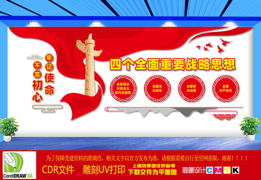 四个全面文化墙
