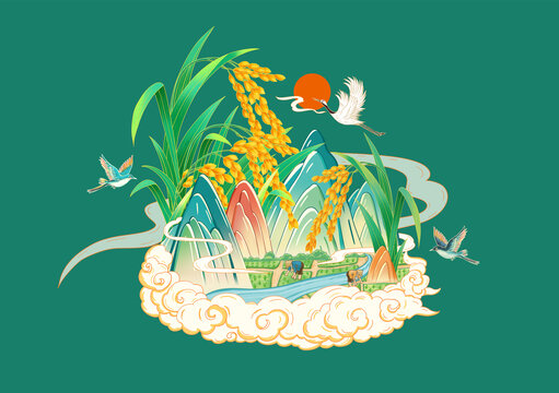 大米插画手绘
