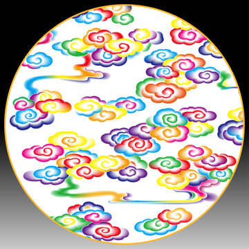 七彩祥云纹