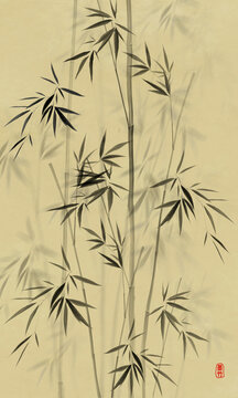 水墨竹子装饰画