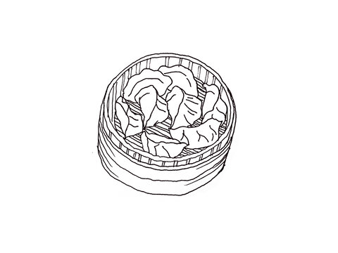 手工水饺线稿图