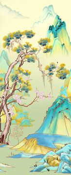 大型壁画青绿山水千里江山图