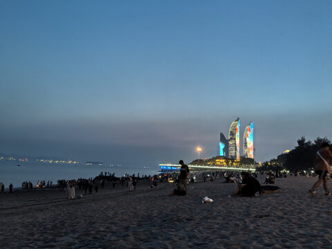 厦门海滩夜景