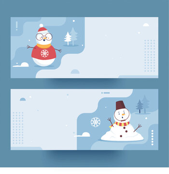 小雪人圣诞节封面插画