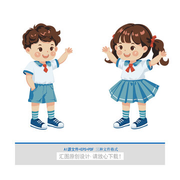 卡通小学生