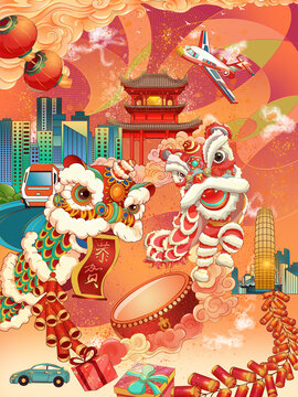 蛇年祝贺春运过年回家