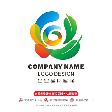 花logo字母c园林