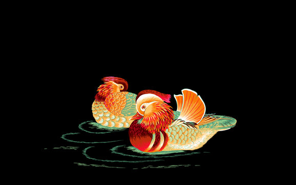 手绘鸳鸯