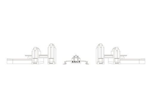 南通大学建筑线稿