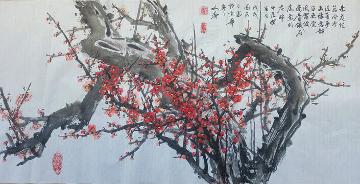 国画红梅