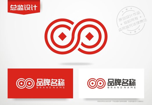 铜钱logo古钱币标志