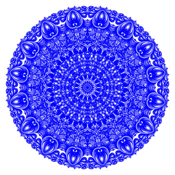 圆形传统古典青花图案
