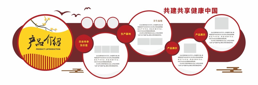 古典企业文化产品介绍墙