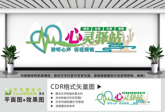 心灵驿站心理咨询室文化墙