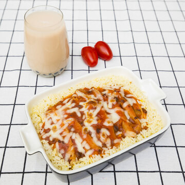 肉酱蟹柳焗饭