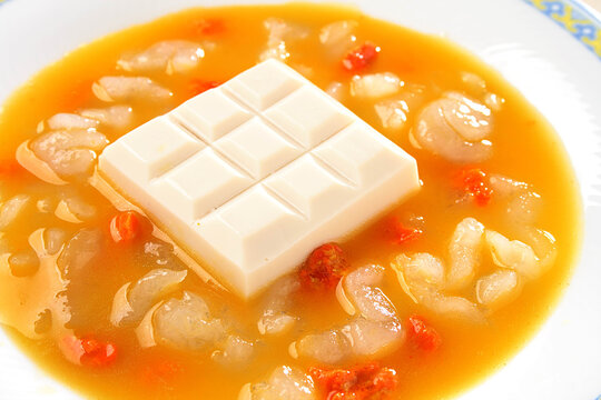 蟹黄雪蛤豆腐