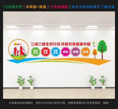三减三健健康教育展板