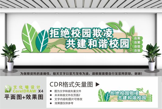 拒绝校园欺凌文化墙