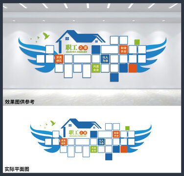 职工之家相片墙文化墙设计
