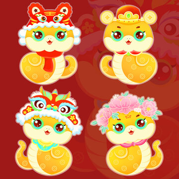 蛇年卡通插画合集