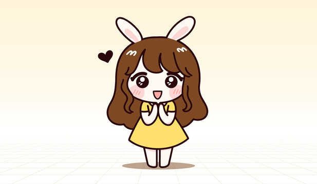 兔耳朵女孩吉祥物