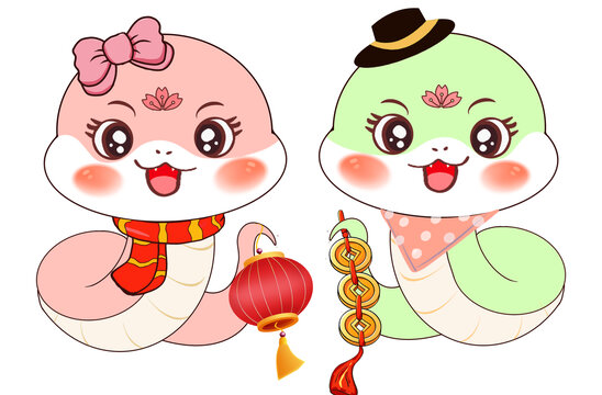 卡通蛇年