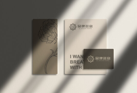 信纸名片logo样机