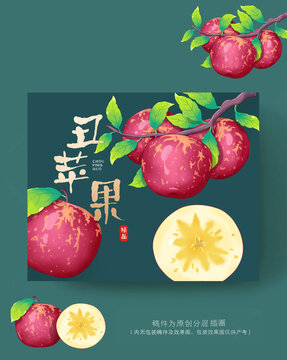 丑苹果包装插画