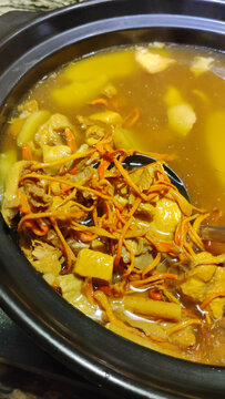 虫草花炖鸡汤