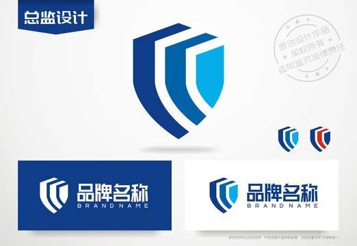 盾牌logo安防标志设计