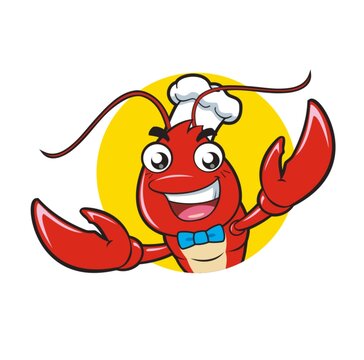 卡通可爱小龙虾厨师头像矢量图