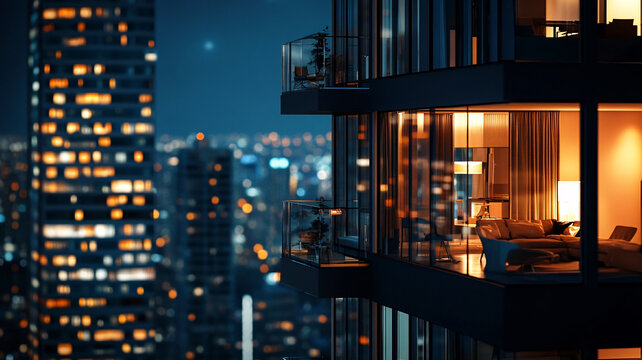 夜幕低垂楼盘夜景