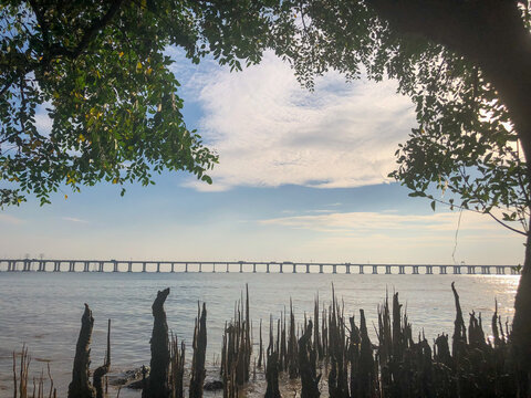 跨海桥之美丽夕阳