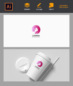 粉色女性美容logo