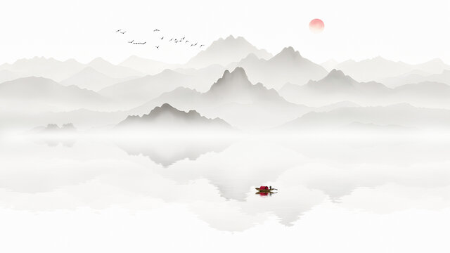 山水水墨画