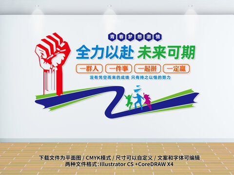 全力以赴未来可期业绩文化墙