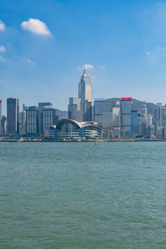 中国香港地标建筑中环广场风光