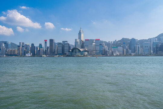 中国香港地标建筑中环广场风光