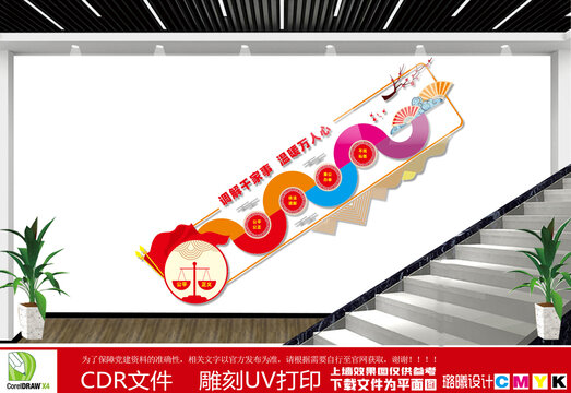 人民调解楼梯文化墙