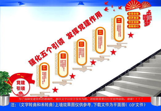 党建引领楼梯文化墙