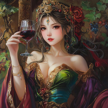 美女与葡萄酒