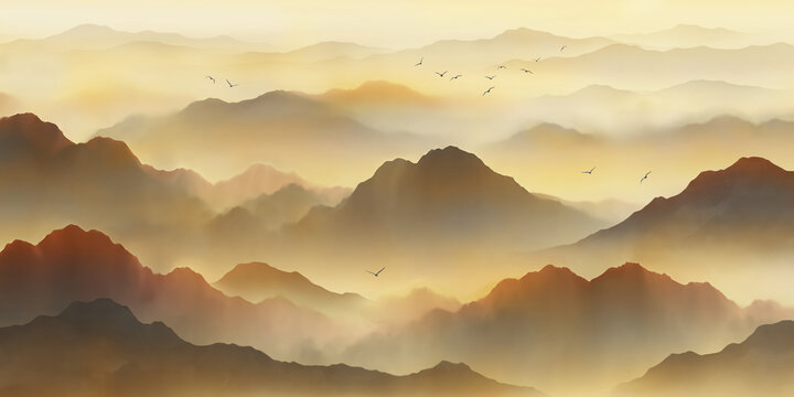 意境高山画