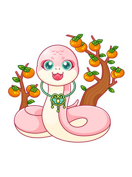 蛇年IP卡通形象之柿柿如意