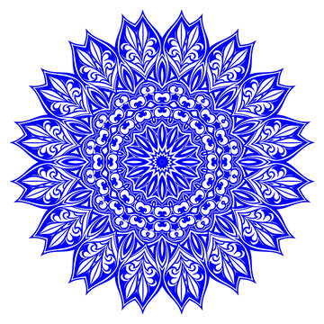 蓝色花纹图案