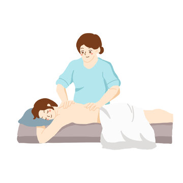 冬天养生按摩手绘卡通免抠元素