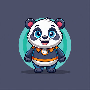可爱熊猫民俗服装矢量Q版卡通