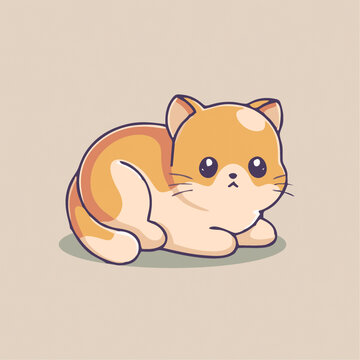 可爱小猫萌萌矢量Q版卡通插画