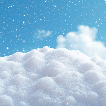 蓝天下的梦幻积雪
