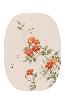 没骨凌霄花